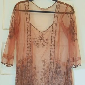 Nataya Sheer Embroidered Elegant top.new